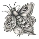 a slug turns into a moth emerging tattoo design idea