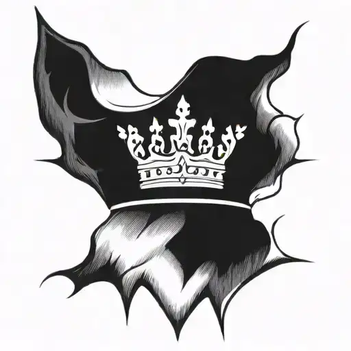 5 point crown tattoo design idea