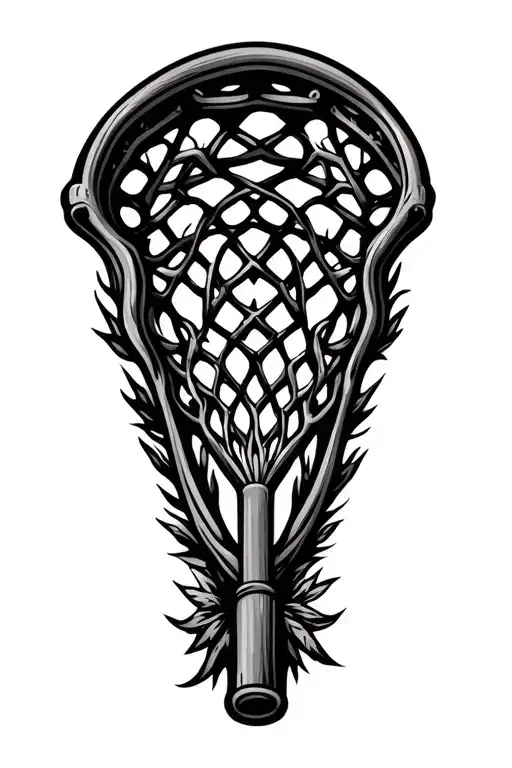 Root lacrosse stick tattoo design idea