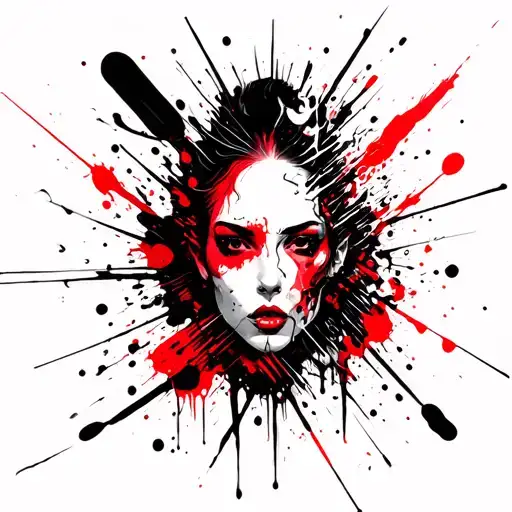 DARK trippy Abstract lineart tattoo design idea