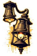 old fashioned lamp tattoo design idea