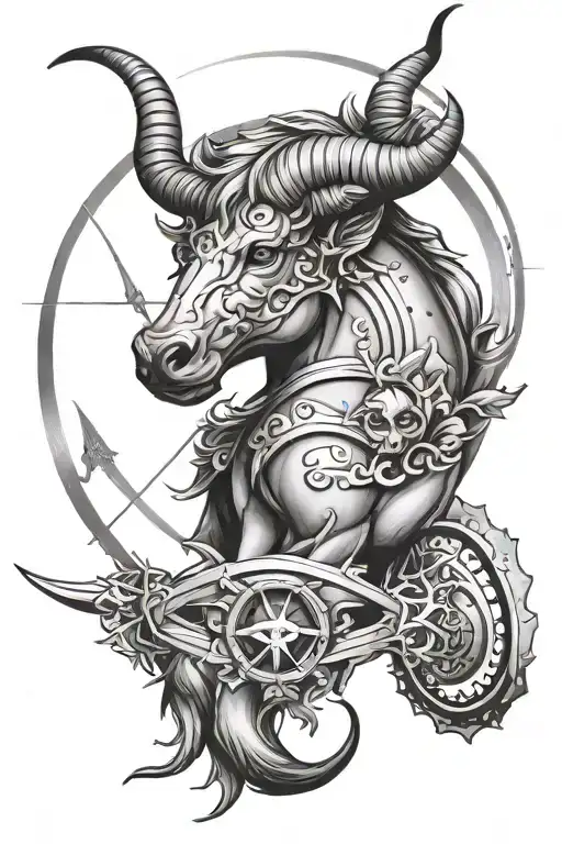 zodiac sign sagittarius, taurus, scorpio tattoo design idea