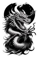 Samurai Fighting Dragon tattoo design idea