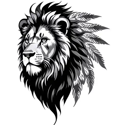 lion, native, guardians tattoo design idea