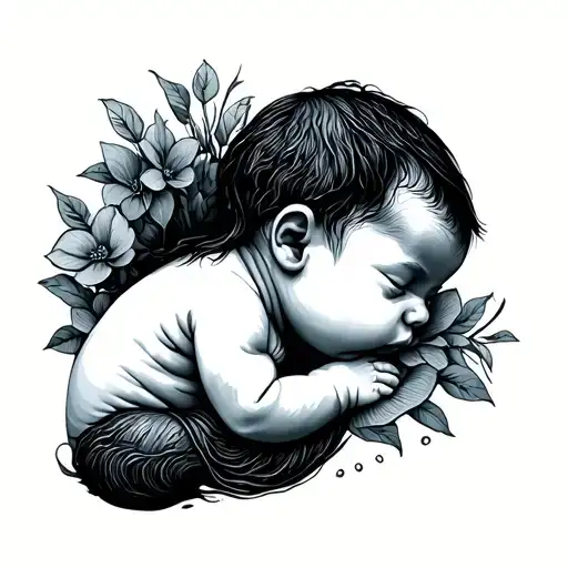 Newborn tattoo design idea
