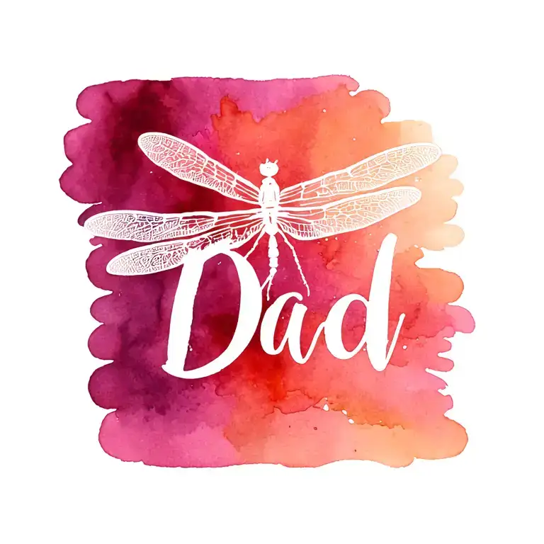 "Dad" Dragonfly tattoo design idea