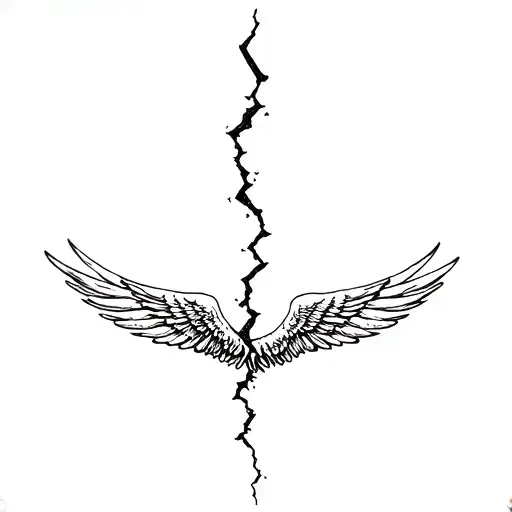broken wings falling Icarus tattoo design idea