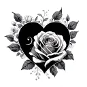 love hearts roses tattoo design idea