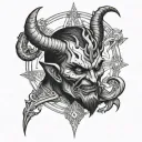 666 satan tattoo design idea