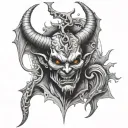 666 satan tattoo design idea