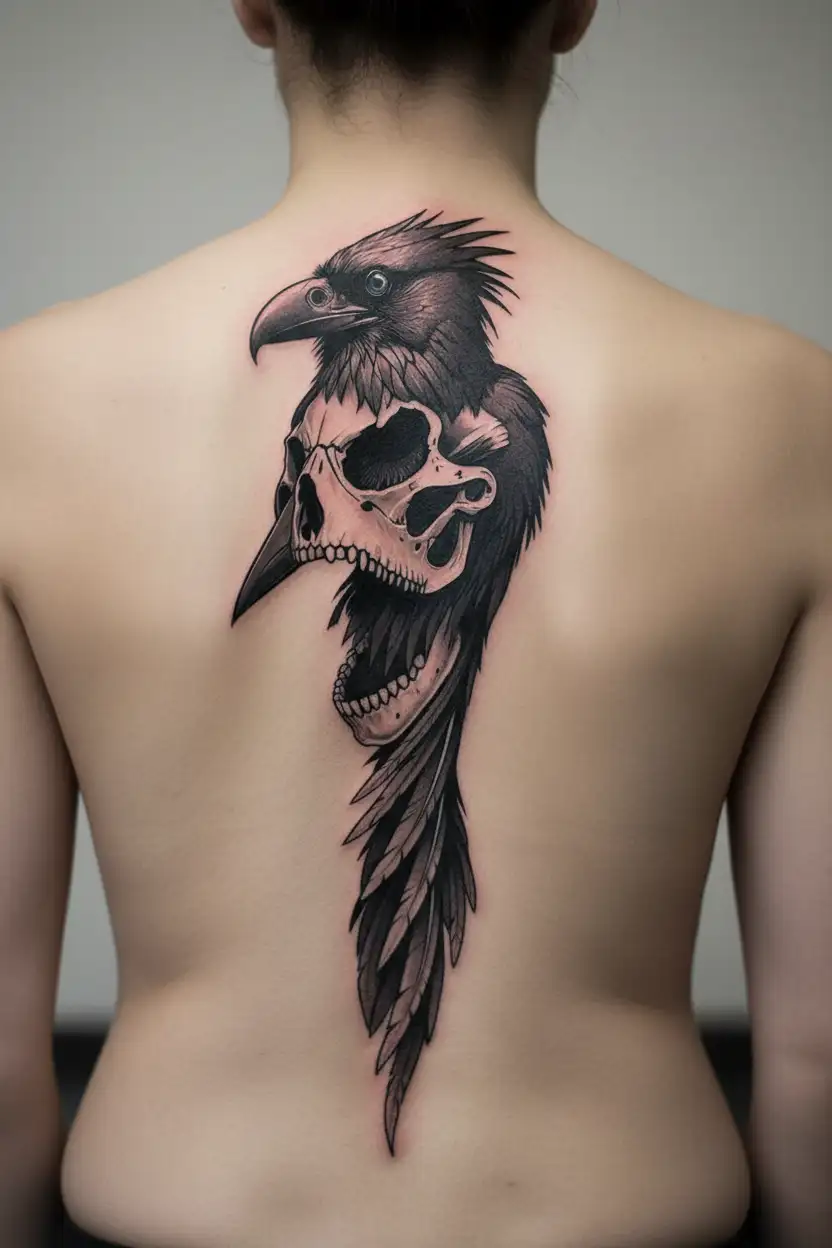 Icelandic crow skull tattoo design idea