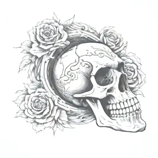 skeleton middle finger tattoo design idea