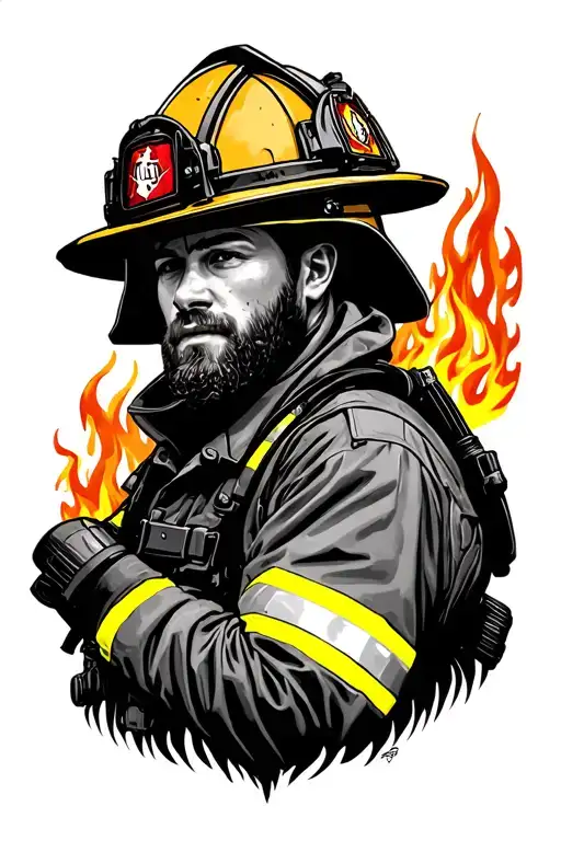 wildland Firefighters under st. Florian firefighter tattoo design idea