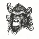 gorilla face tattoo design idea