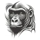 gorilla face tattoo design idea