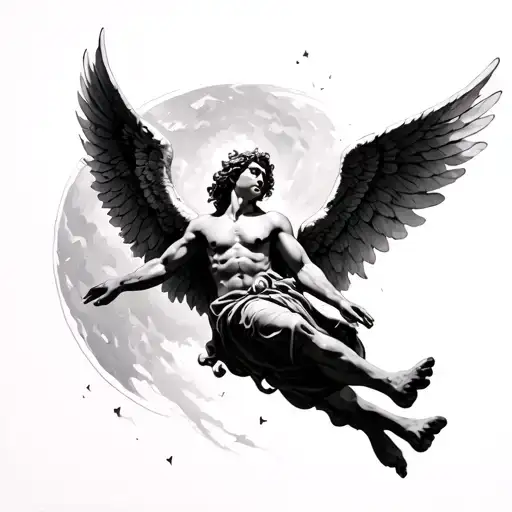 falling angel falling Icarus tattoo design idea