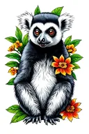 lemur tattoo design idea