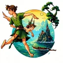 Neverland Peter Pan inspired tattoo design idea