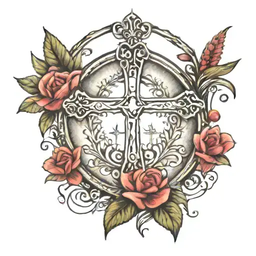 A godly behind the ear tattoo with a cross & a little something else to include my femininity that the Bible talks of tattoo design idea