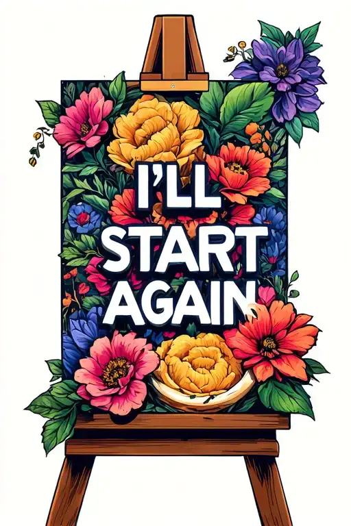 "I'll start again" a blank easel tattoo design idea
