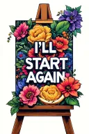 "I'll start again" a blank easel tattoo design idea
