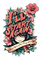 "I'll start again" a blank easel tattoo design idea