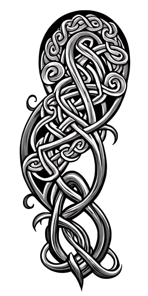 Celtic knot fatherhood kids names Morgan and declan tattoo design idea