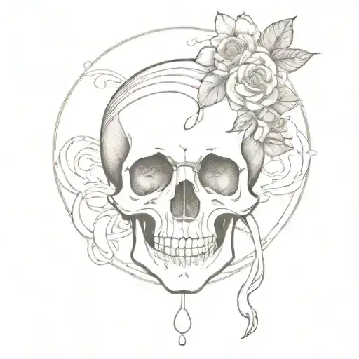 Unique tattoo design blending Victorian art elements with skull imagery tattoo design idea