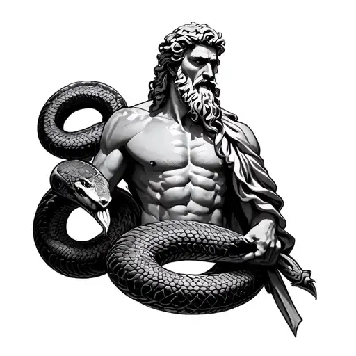 Zeus, Hades, Poseidone, Rome, Colosseum, Serpente tattoo design idea