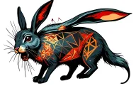 geometry hare tattoo design idea