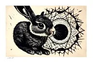 geometry hare tattoo design idea