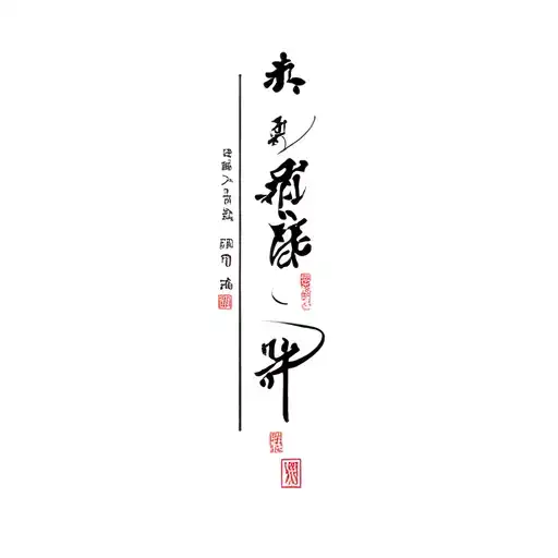 single line taiwanese tattoo design idea