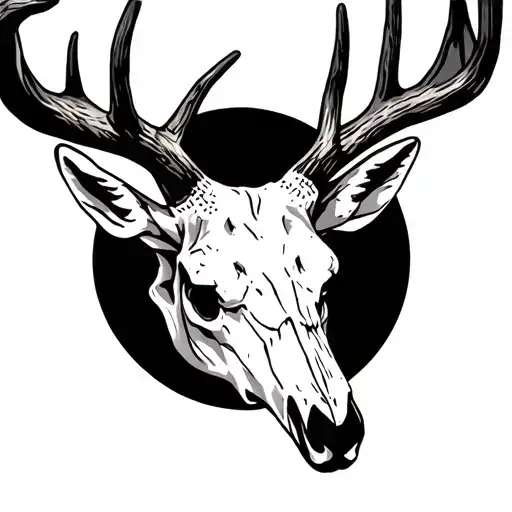 deer skull tattoo design idea