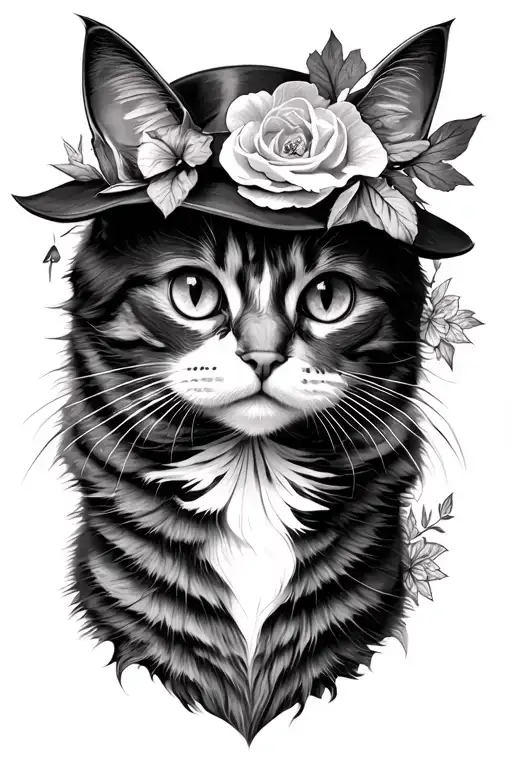 cat of Alice in Wonderland tattoo design idea