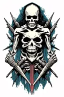 skeleton warrior tattoo design idea