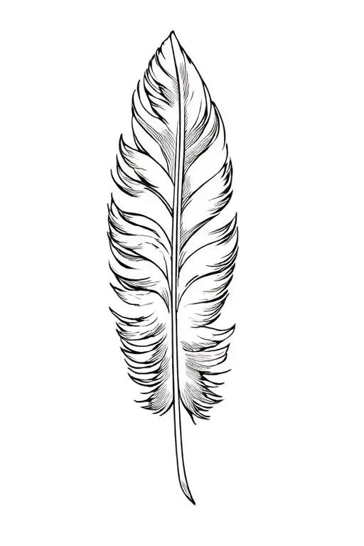 an eagle feather containing symbols tattoo design idea