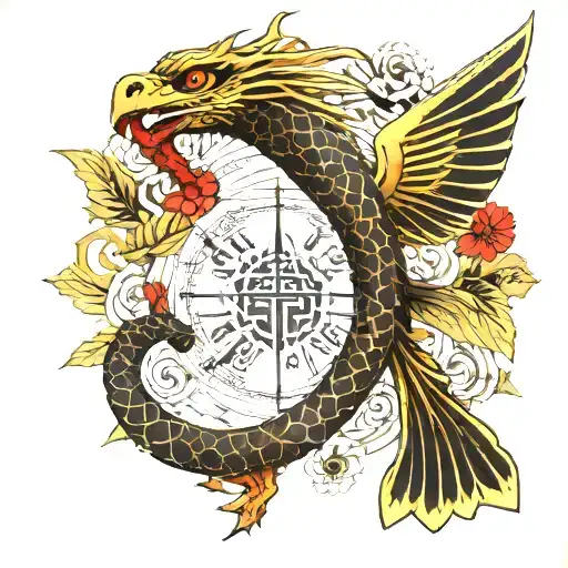 scales of truth, ankh  tattoo design idea