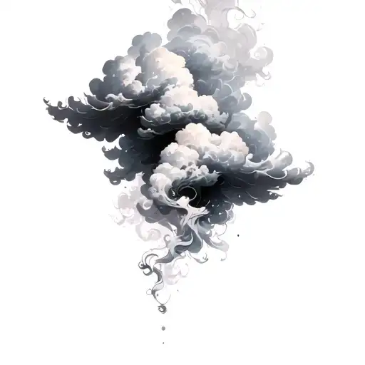 Coverup Clouds and Smoke tattoo design idea
