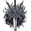 gothic sword tattoo design idea