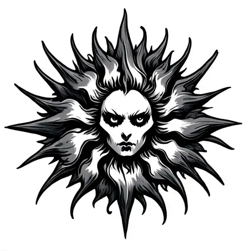 Evil Sun tattoo design idea