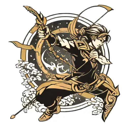 Sagittarius archer shooting tattoo design idea