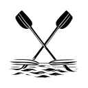 Rowing oars tattoo design idea