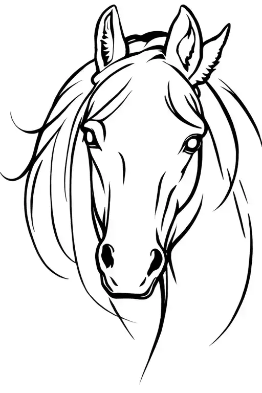 horse head outline style tattoo tattoo design idea