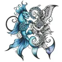 Aquarius Pisces Cancer together  tattoo design idea