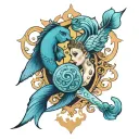 Aquarius Pisces Cancer together  tattoo design idea