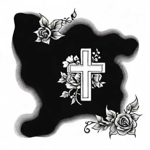A minimalist tattoo with a cross & a little something else to include my femininity that the Bible talks of. no flowers tattoo design idea