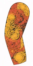 men paradoxes, between masculinité, strengh, domination, sauvage and feminity  tattoo design idea