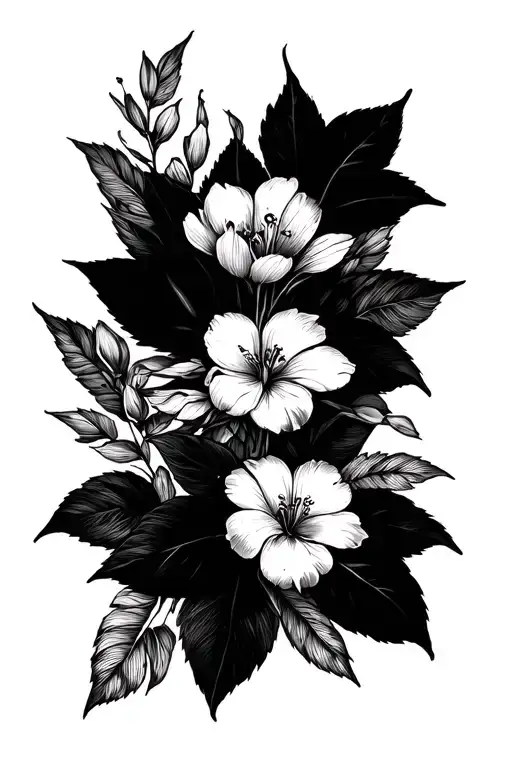 Indonesian flora tattoo design idea