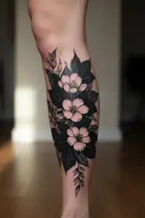 Indonesian flora tattoo design idea