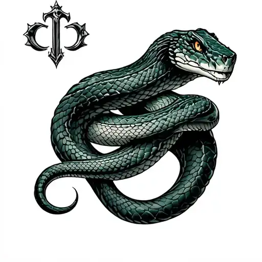 Slytherin Snake tattoo design idea